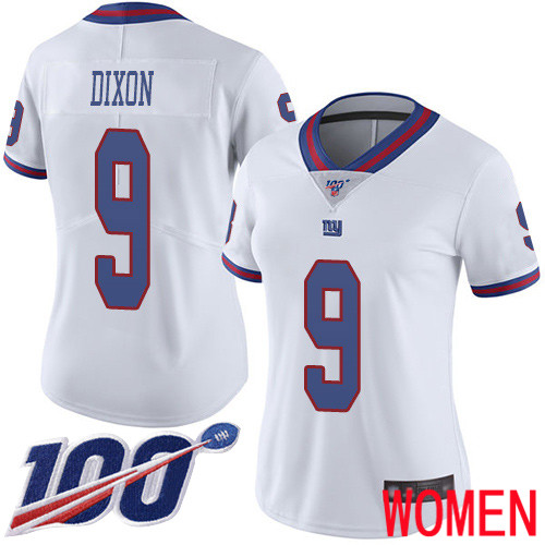 Women New York Giants #9 Riley Dixon Limited White Rush Vapor Untouchable 100th Season Football NFL Jersey->women nfl jersey->Women Jersey